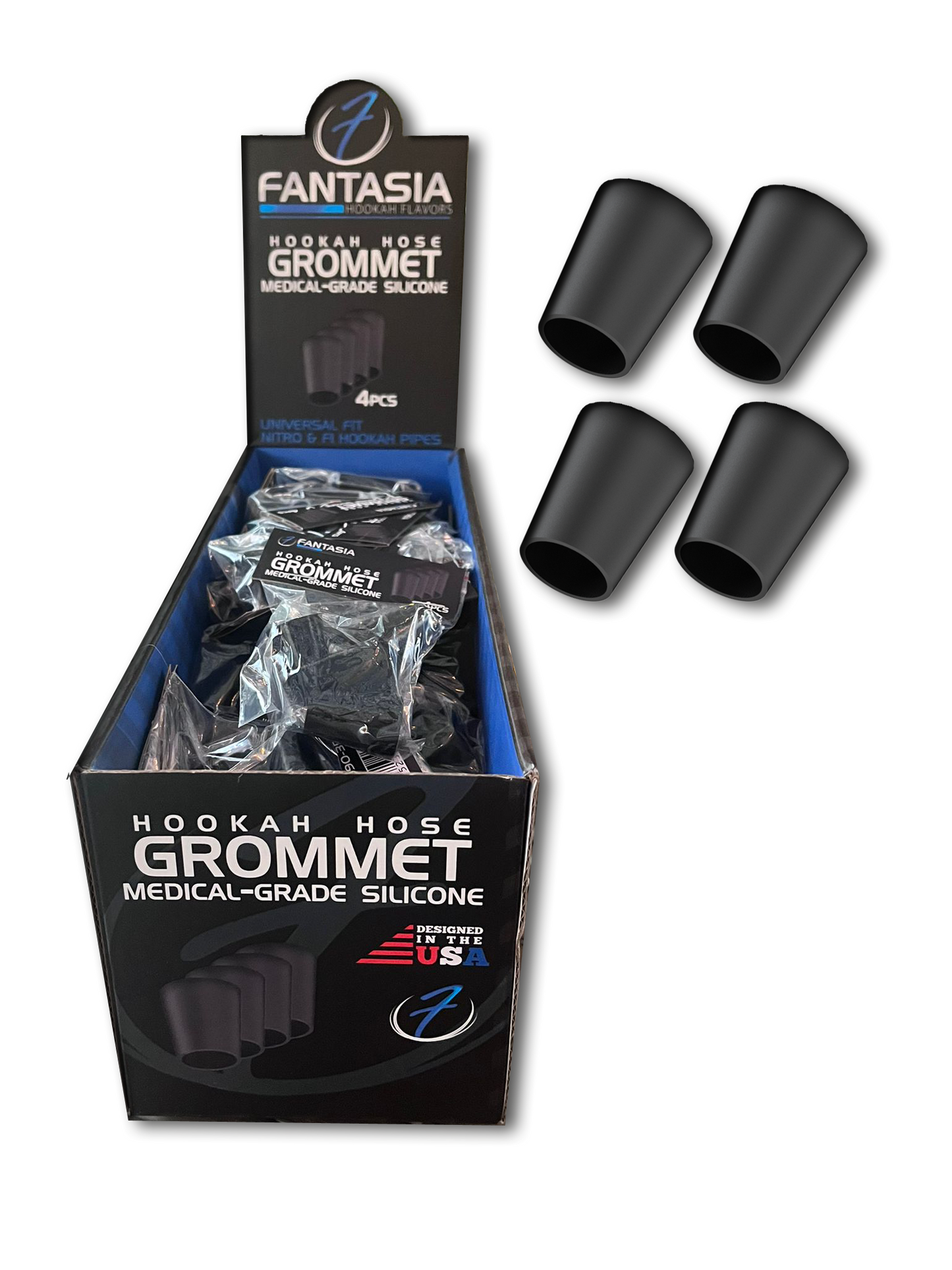 Fantasia Hookah Hose Grommets 4pc BAG BLACK