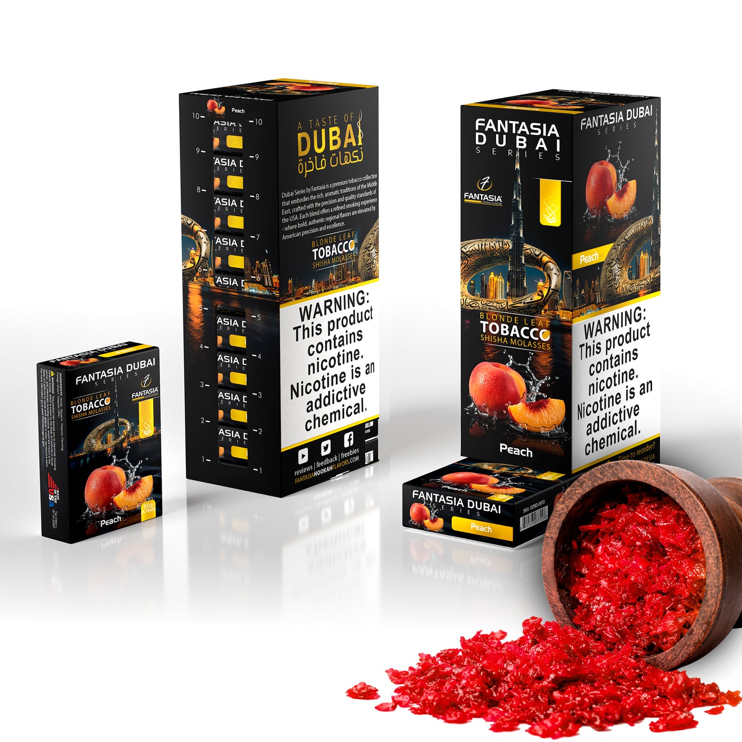 Fantasia DUBAI Hookah Shisha Tobacco 500g Display (10 X 50g Pack)