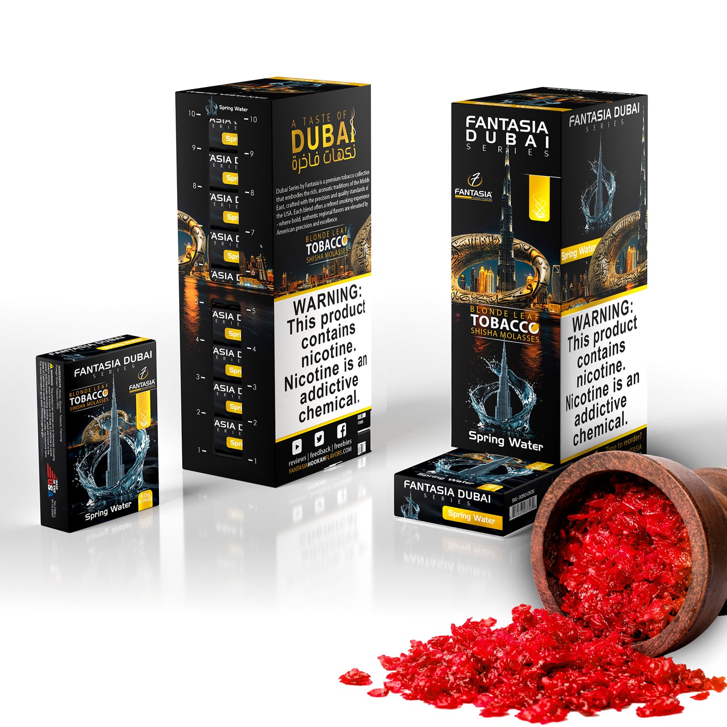 Fantasia DUBAI Hookah Shisha Tobacco 500g Display (10 X 50g Pack)